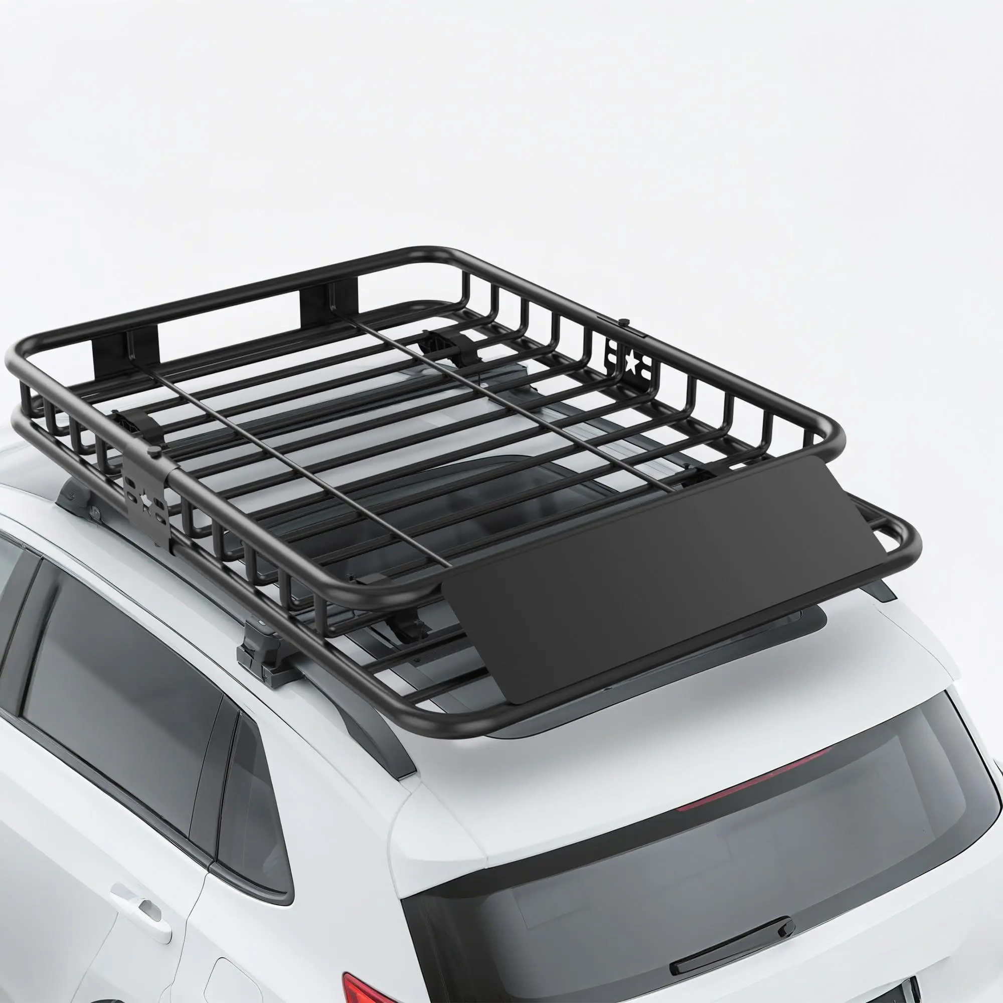 GAOMON Roof Mount Universal Car Carrier Roof Rack Cargo Basket (51x36x5in) with 5.5-Inch Side Rails, Black Steel Frame, Practical Mesh Floor Design, Rust-Resistant Durable Coating for Camping, Road Trips