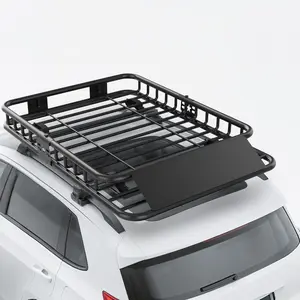 Universal Roof Rack Cargo Basket, 51*36*5 Perfect for Camping, Tailgating, Road Trips, or Any Adventure. 5.5-Inch Side Rails Keep Gear Securely In Place. Durable Coating Resists Scratches and Rust.