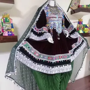 handmade and machine made afghani outfit