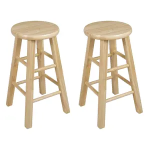 PJ Wood Classic Round-Seat 24" Tall Kitchen Counter Stools, Set of 2 PJ Wood Classic Round-Seat 24" Tall Kitchen Counter Stools, Set of 2