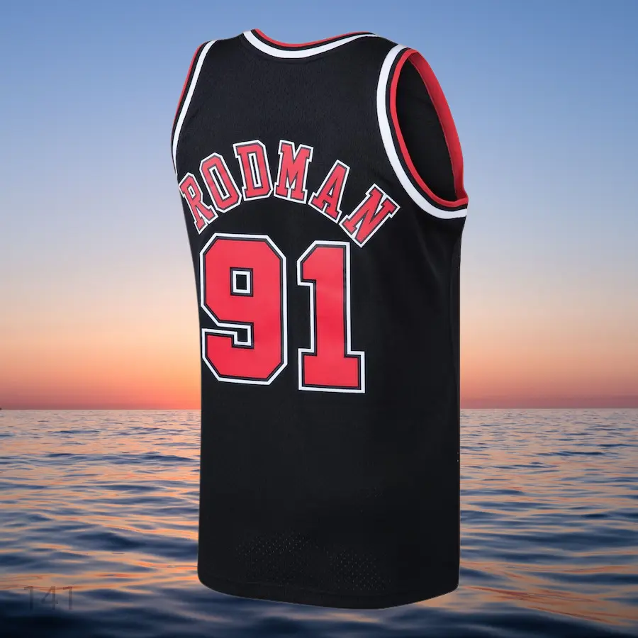 Dennis Rodman Men's Classic-Design Sleeveless stitched Retro Basketball Jerseys Black 1997-98 shirt