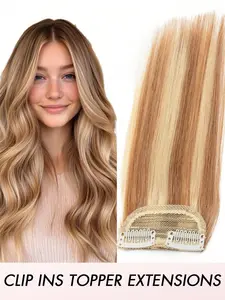 100% Real Hair Bangs Clips for Women, Golden & Highlights, Voluminous Straight Style, Halloween Natural Look, Party Daily Use
