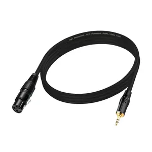 3.5mm to XLR Cable 6.6FT, Unbalanced 1/8 Mini Jack TRS Stereo Male to XLR Female Microphone Audio Cable, 24K-Gold-Plated Contacts for The cleanest Sound Experience