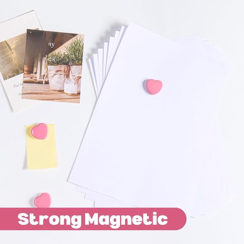 20PCS Strong Fridge Magnets - Heavy Duty Small Magnets for Whiteboard, Craft & Lockers | Cute Decorative Kitchen Office Classroom Magnet | Mini Heart Pink Refrigerator Magnets for Home School