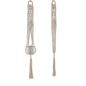 40-inch Macrame Plant Hanger for Small to Medium-sized Plants - Durable Rope Material - Bohemian Style Design - Home Improvement Garden Supplies