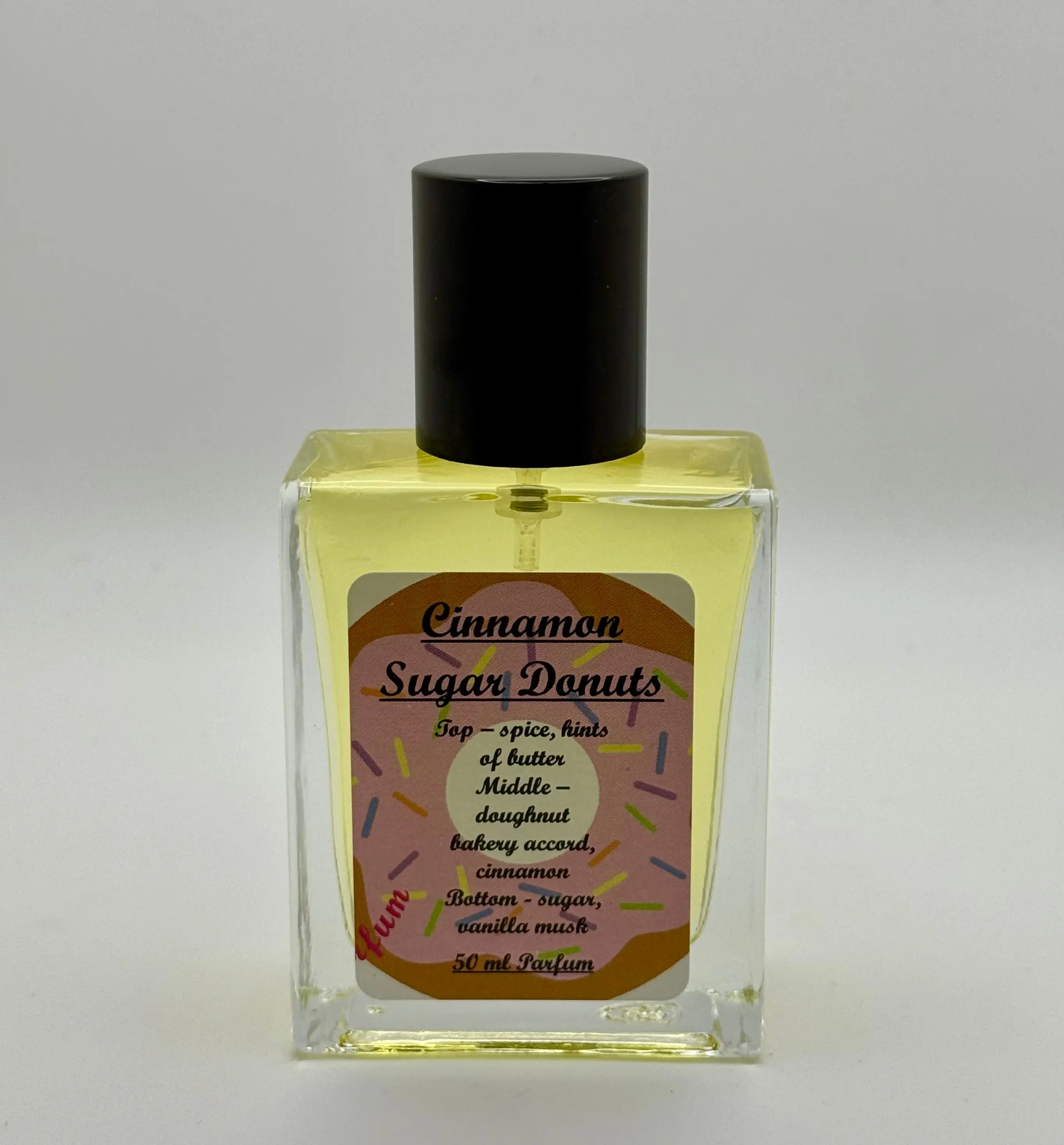 Unisex Cinnamon Sugar Donut Perfume - Spiced, Aromatic, Flavored Unisex Fragrance with Vanilla Musk, Spice, Doughnut Bakery Accord Blend, 50 ml Glass Bottle, Spiced Unisex Fragrance
