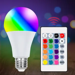 RGB LED Bulb, Led Dimmable, E27/E26 Colorful Smart Bulb, 85-265V Multicolor Recessed Ceiling Chandelier Light, Adjustable Brightness Backlight Atmosphere Lamp, Dimmable Led Lights, Rgb Led Effects