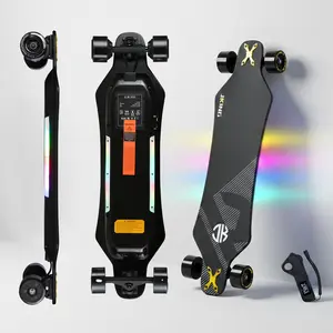 Windersekar Electric Skateboard for Teens & Adults 450W Dual Hub Motor 26 MPH Top Speed 21.8 Miles Range 330 Lbs Max Load Smart LED Lights Remote Control 12 Months Warranty