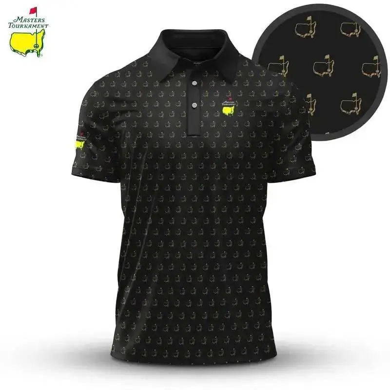 Masters Inspired Pattern Golf Polo Shirt | Men's Golf Performance Polo | Classic Golf Course Apparel
