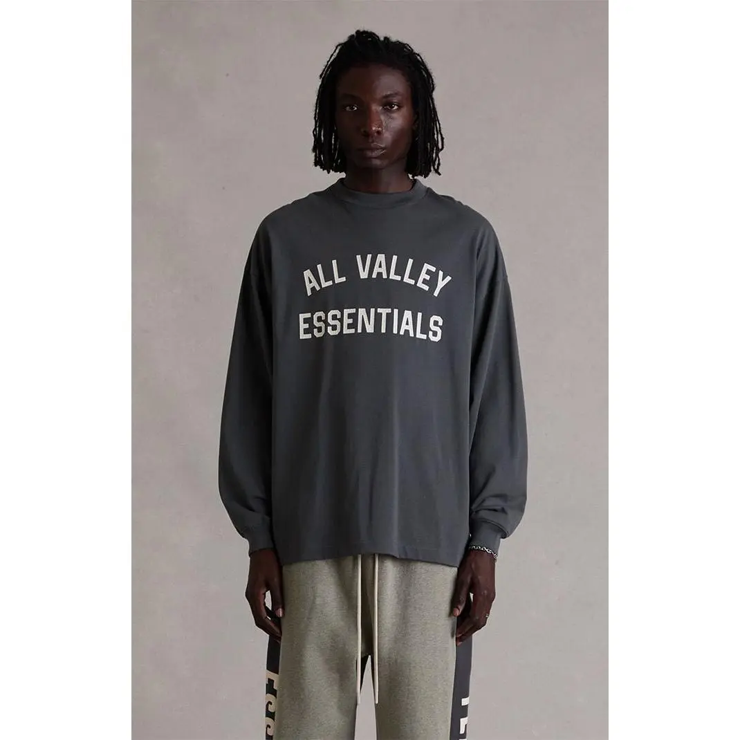 Fear of God ESSENTIALS Men's Gray Merch Long Sleeve T-Shirt