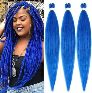 Pre-Stretched Braiding Hair 3-Pack 52" Blue