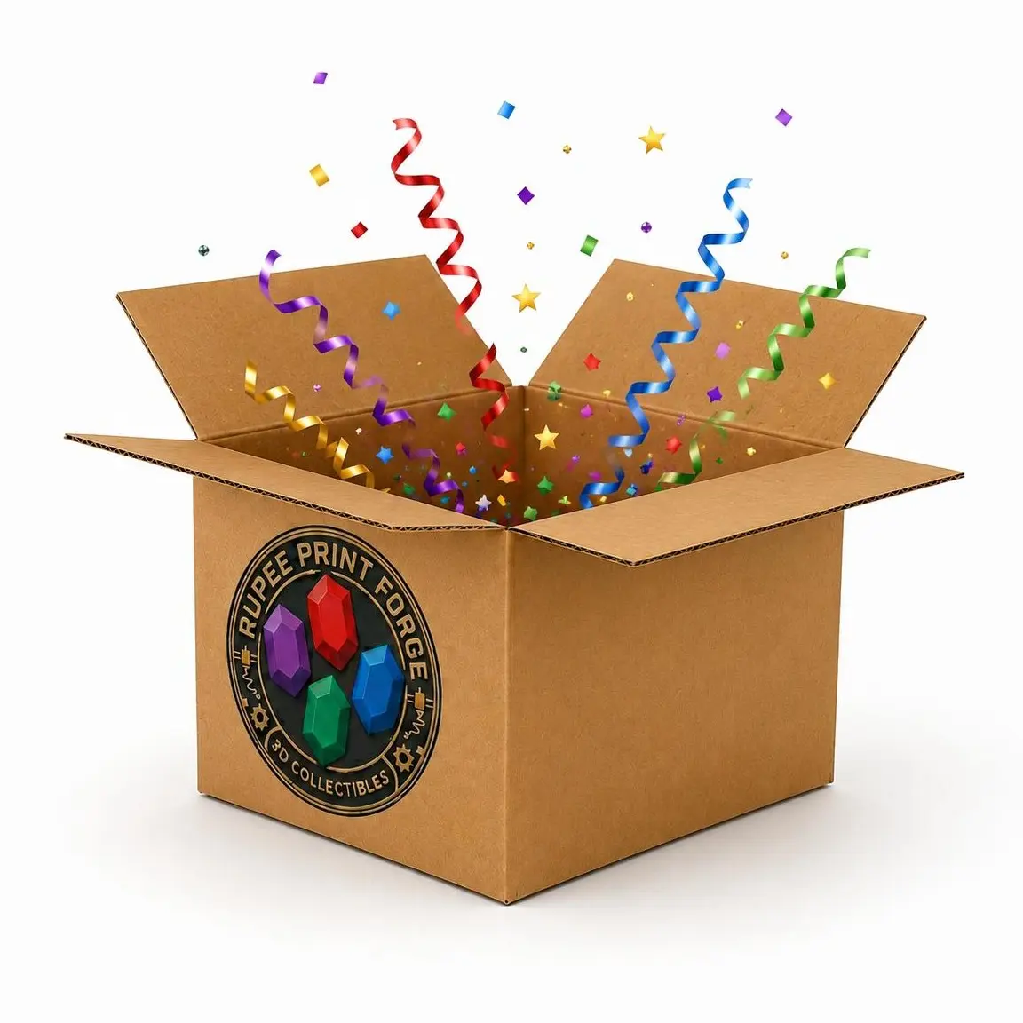 "RupeePrintForge BUILD A BOX” OF FIGURINES, CHARACTER BALLS AND MORE!
