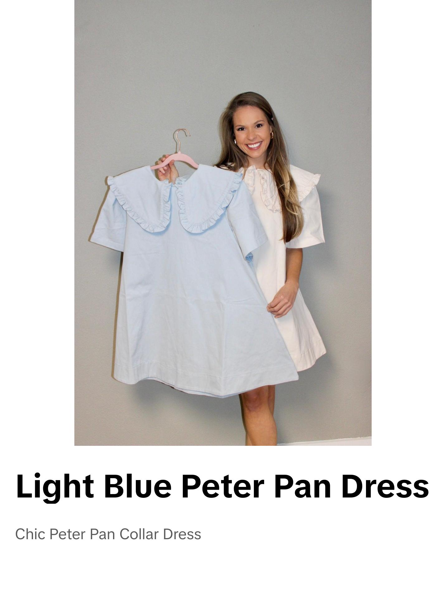 LIGHT BLUE PETER PAN COLLAR DRESS sun  dress spring  break  outfit elegant fashion