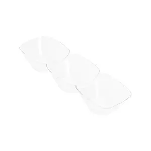 Clear Rectangular 3-Hole Mini Plastic Bowls