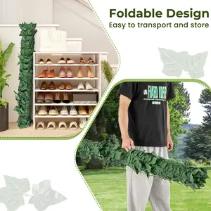 COSTWAY - 120 x 40  Inch Artificial Ivy Privacy Fence