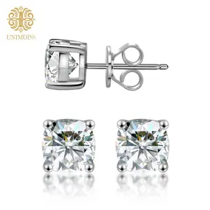 Unimoiss Round Four-Prong Setting 7A Lab-Created Moissanite Earrings, VVS Grade, S925 Silver Stud Earrings, Non-Fading Hypoallergenic & Stackable.​Unisex. Ideal for daily wear, parties, banquets, birthdays, and anniversaries.