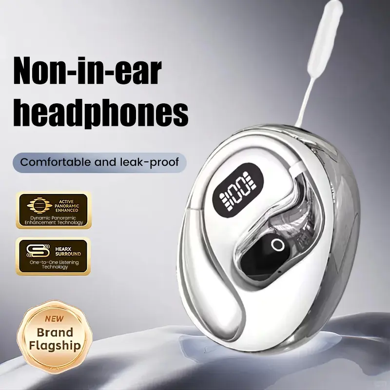 THOTWV Wireless Bluetooth 5.4 Open-Ear Earbuds, 300mAh Battery, Hi-Res Audio, Touch Operation, Stable & Fast Connection, Type-C Jack, Long Endurance, Black Electronics for Sports, Calls, PC & Laptop