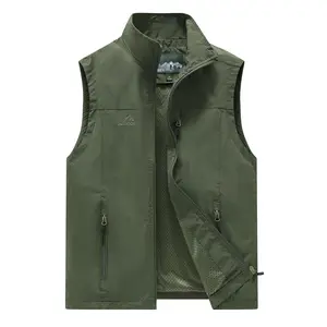 Men’s lightweight vest — waterproof jacket with full zip design, sleeveless jacket suitable for outdoor golf. Casual Vest Top Menswear Zipper
