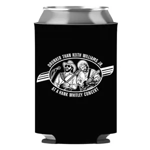 Hank Whitley Beer Sleeve Neoprene Can Cooler Insulated Beverage Holder for Parties and Everyday Use FRTH