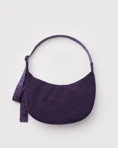 Medium Nylon Crescent Bag in Fig