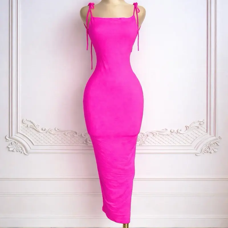 strapless open back dress BLACK RIBBED LACE UP BACK BODYCON DRESS main image 1