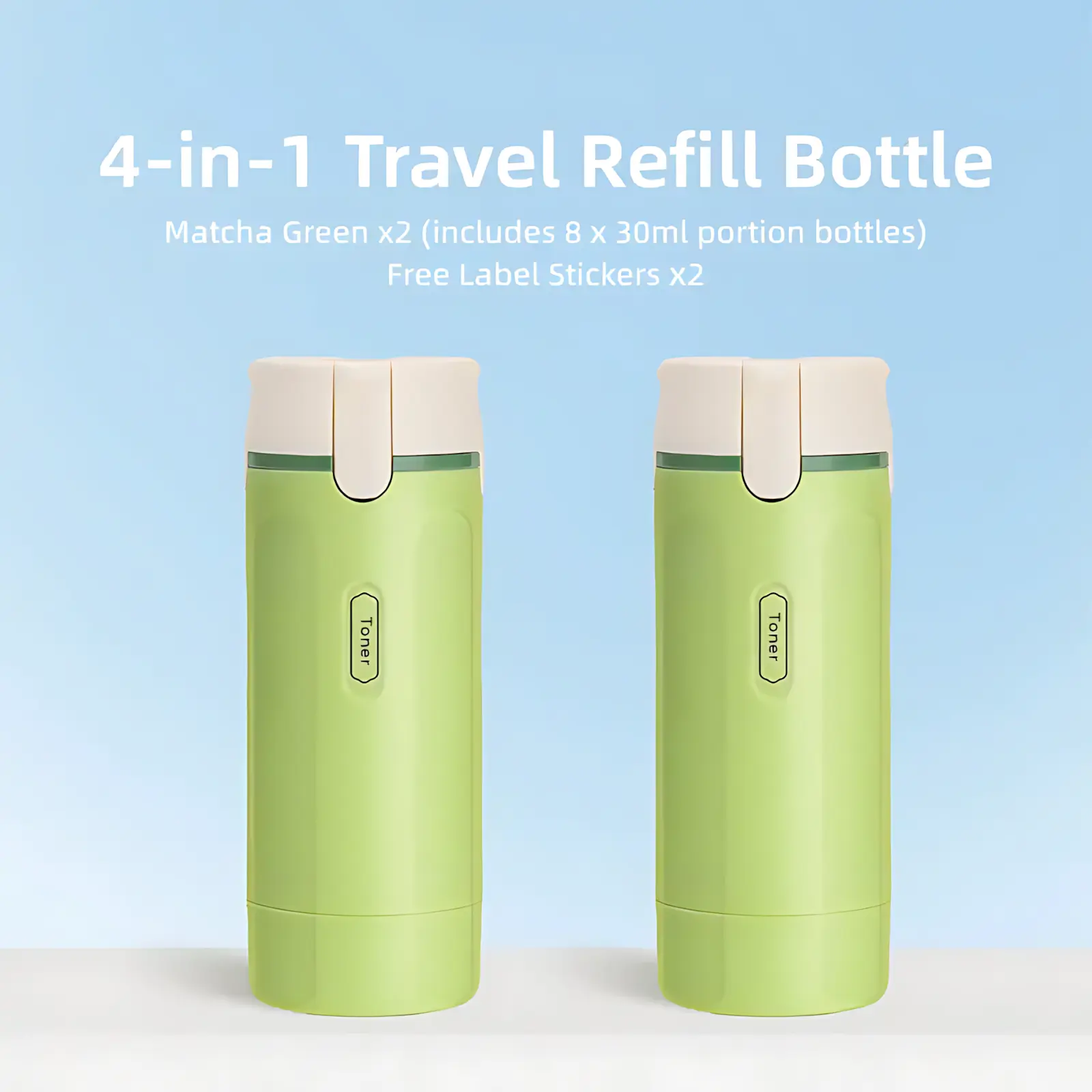 4-in-1 travel dispenser bottle set — portable cosmetic container set; leakproof, reusable toiletry bottles with storage bag; compact multifunctional organizer for shampoo, lotion, and cleanser; essential travel accessories for vacations, trips, and the gy