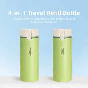 4-in-1 travel dispenser bottle set — portable cosmetic container set; leakproof, reusable toiletry bottles with storage bag; compact multifunctional organizer for shampoo, lotion, and cleanser; essential travel accessories for vacations, trips, and the gy
