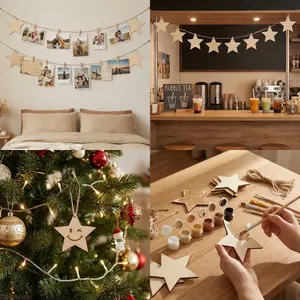 12 Pcak Five Pointed Star DIY Home Decor Ornament For Independence Day Patriotic Party American Rustic Craft Christmas Gift US Design outdoorfun