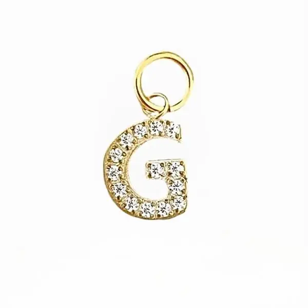 Diamond Letter Charm - Gold initial Charm for Jewelry Customization