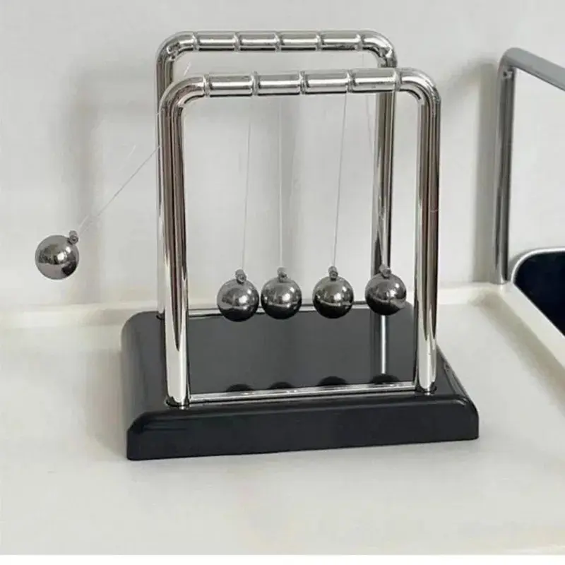 Newton's Cradle Steel Ball Balance Pendulum - Home Decor Statue, Physics Science Experiment Kit, Desktop Stress Relief Toy, Teaching Supplies Gift