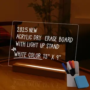 Dry Erase Board with Light, 13x9, USB- Light Up Whiteboard, Includes 4 Quick-Dry Markers & Eraser, to-Do List, Planner, Message Board, Party Sign