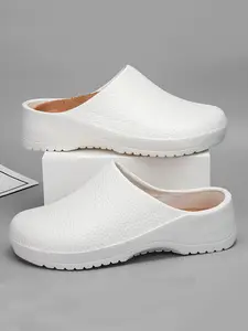 Unisex Kitchen Chef Work Shoes, Durable Lightweight Comfortable Soft Sole, Stain-Resistant Utility Half Sandals, Doctor Nurse Shoes