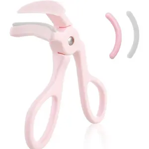 Pink Eyelash Curler with Refill Pads, No Pinch, One-Size-Fits-All
