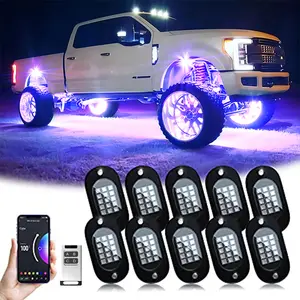 YiLaie Rock Lights for Trucks, 8 /10 Pods RGB LED Rock Lights with APP/Remote Control & Music Mode, High Bright Multilcolor Waterproof IP68 Rock Neon Light Kits for Pickup Off Road RZR SUV ATV UTV Car Underglow Ground Lighting 12V Trail Rig Light