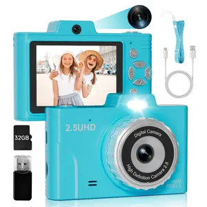 Digital Camera for Teens Dual Camera FHD 2.5K 48MP with 32GB SD Card 8X Zoom 2024 Card Reader Simple Cheap Compact Small Play Games Camera Gift for Kids Boys Beginner Student