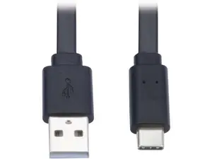 Tripp Lite U038-003-FL USB-A to USB-C Flat Cable - M-M, USB 2.0, Thunderbolt 3 Compatible - Black - 3 ft.