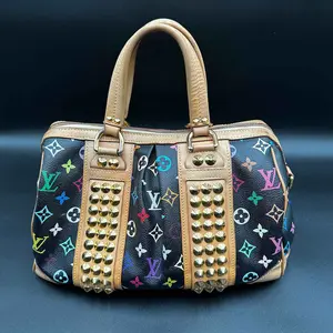 Pre-owned Coated canvas Crossbody Bags Louis Vuitton Monogram Multicolor Courtney MM Black