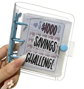 Money Saving Binder, $1000 Money Saving Challenge Binder, Reusable Budget Book with Cash Envelopes