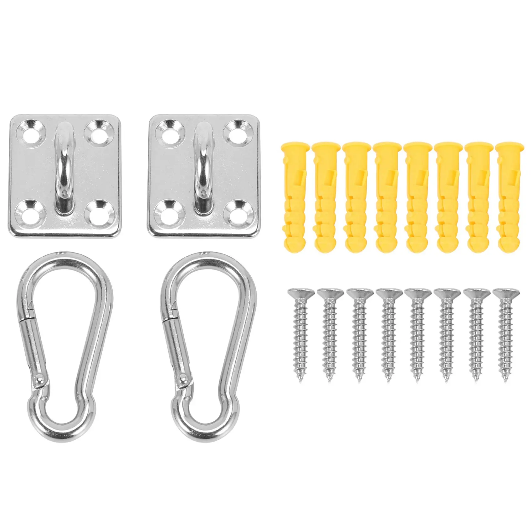 2 Sets Of Suspended Ceiling Wall Mount U-Shaped Hooks Stainless Steel Heavy Duty Multi-Function Hammock Hammock Hook Metal Base Plate with Hook