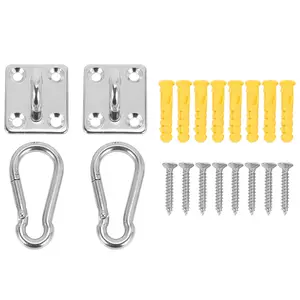 2 Sets Of Suspended Ceiling Wall Mount U-Shaped Hooks Stainless Steel Heavy Duty Multi-Function Hammock Hammock Hook Metal Base Plate with Hook