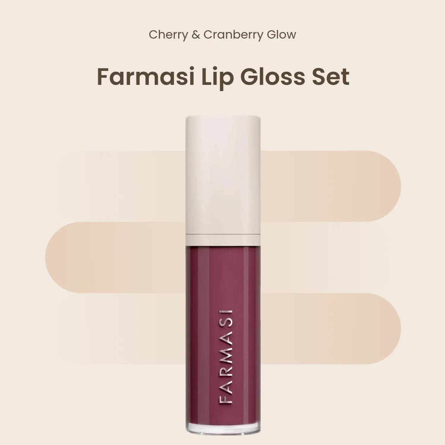 FARMASI Royal Cherry Lip Gloss - 2 Colors (Cherry After Dark, Cranberry Pie) 8ml, Cosmetic Lip Care Makeup with Glossy Silky Finish