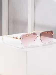 New Retro Square Style Frameless Sunglasses Men Rimless Diamond Cut Wavy Edge Trendy Sun Shades Glasses Fashion Glasses for Women