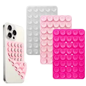 2pcs Silicone Suction Cup Phone Case Mount, Double Sided Phone Holder, Hands-Free Strong Grip for Selfies & Videos, Compact Phone Accessories, Vacuum Phone Grip