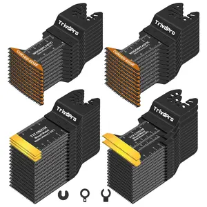 Oscillating Tool Blade Multitool Blades 50pcs Kit High Carbon Curved & Oscillating Blades for Wood Cutting Angles Fits Most Tools