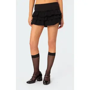 Edikted Women's Martina Ruffle Terry Mini Skirt - Multicolor