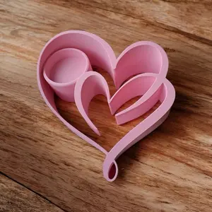 Modern Heart Candle Holder - Pink Heart Design for Decorative Use
