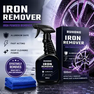 Iron Remover Brake Dust Cleaner Fast Acting Wheel Rim Cleaning Spray Effortless Rust Dissolving Restores Shine for All Car Detailing Maintenance 500ml 16.9 fl oz