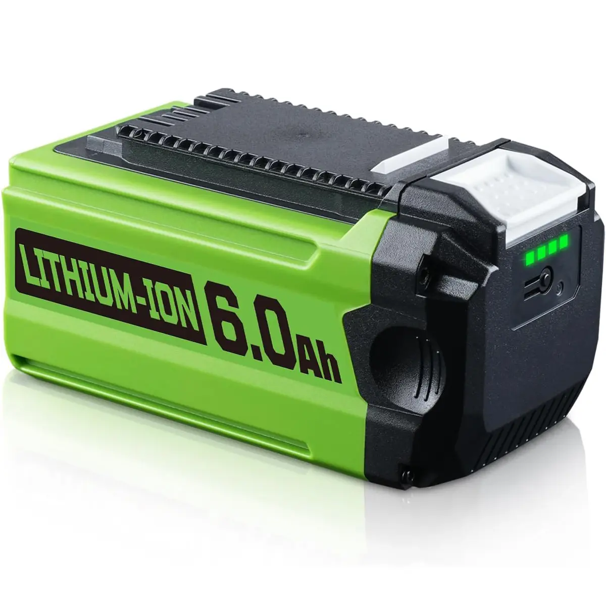 High Capacity 6.0Ah (6000mAh) Lithium-Ion Replacement Battery for GreenWorks 40V G-MAX Lithium Battery Powered Cordless Power Tools, Compatible with 29462,29472,29252,20202,22262,25312,25322,20642,22272,27062 Lawn & Garden Tools
