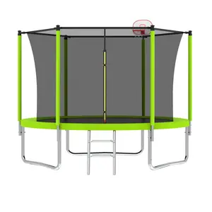 [Fahuac] 10FT Trampoline for Kids with Safety Enclosure Net - Outdoor Backyard Trampoline with 54 Springs, Anti-Slip Ladder, UV-Resistant Jumping Mat, Heavy Duty Galvanized Steel Frame, 240LBS Capacity.