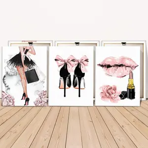 Fashionable   decoration, three frameless canvas paintings, modern   decoration, home decoration poster, bedroom  decoration, room decoration, Valentine's Day decorations in 2025 wall art decor Box Kitchen Print Water Proof college apartment dark big